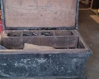 antique carpenters tool box