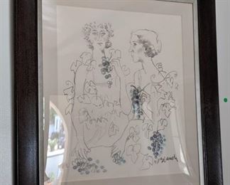 Xavier Blanch 
Spanish | 1918 - 1999 Original. Well known and collected Spanish Artist. W/ Artist Book  - Frame by Santa Fe Based Randolph  Laub