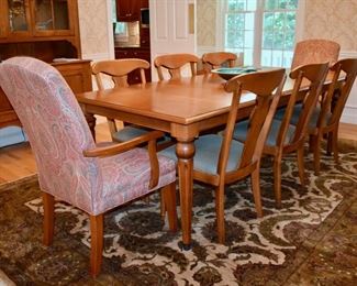 Ethan Allen dining table and 8 chairs