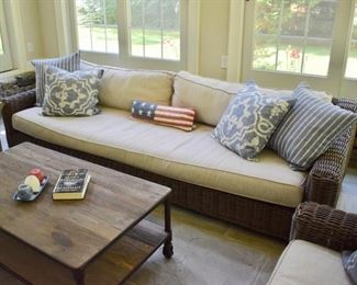 Restoration Hardware wicker sofa