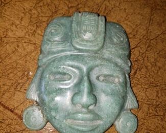Sculpture, hand carved Jade pre-Columbian "Priest"
