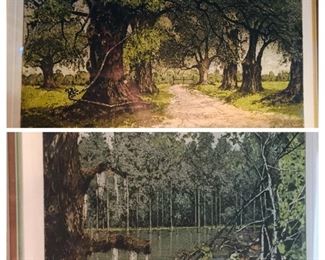 Louisiana etchings signed twice by artist Eisenberger.