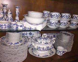 80 plus piece set of Blue Danube china