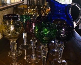 Beautiful colored Bohemian stemware