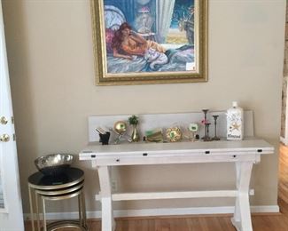 Very Cool Versatile Console / Sofa Table that converts to dining Table