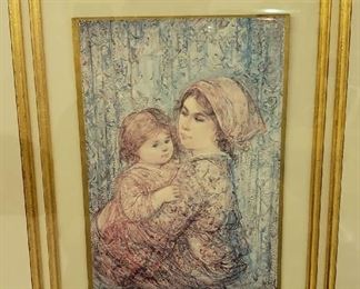 Edna Hibel Lithograph  Framed & Signed by Artist