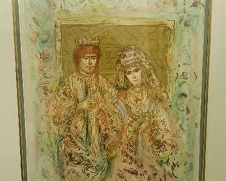 Edna Hibel Lithograph  Framed & Signed by Artist