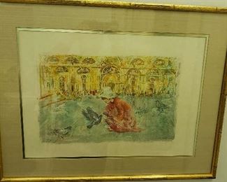 Edna Hibel Lithograph Framed & Signed by Artist