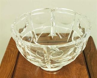 Simon Gate for Orrfors Pedestal Footed Crystal Bowl c 1930 "Thousand Windows"