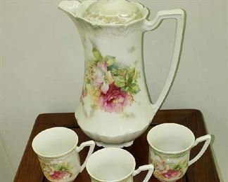 Chocolate Pot w/ 3 Cups Made in Germany