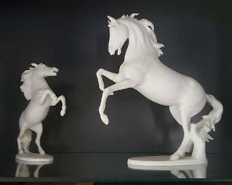 Kaiser German Figurine Horses "Stallion" White Fine Bisque Matte  Vintage