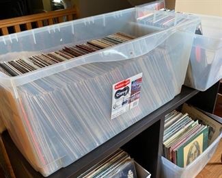 Many vinyl records