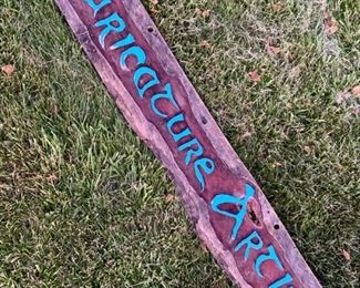 Wood carved Caricature Artist Sign