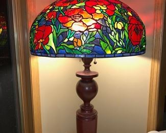 Custom artist handmade large stained glass floor lamp