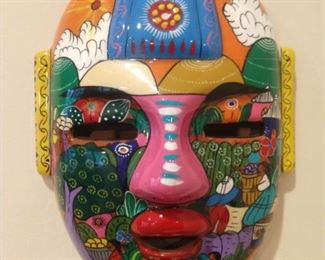 One of three hand painted masks.