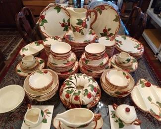 Huge, 134-piece set of Franciscan "Apple" china with ALL the right serving pieces.