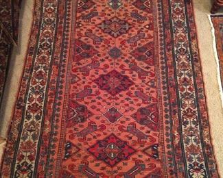 Vintage hand woven, Turkish flat weave rug, 100% wool face, measures 4' 5" x 8'.