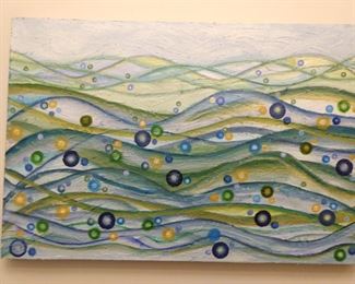 Original oil on canvas, "Bubbly Undulation", by Elsie Porter.