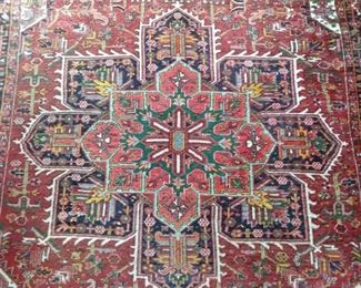 Center medallion of the Persian Heriz rug - great colors and condition!