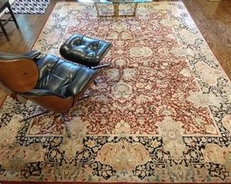 Vintage hand woven Persian rug, 100% wool face, measures 12' 2" x 8' 11".