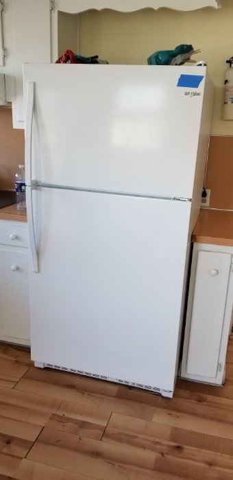 Nearly new Whirlpool refrigerator; mfg. 8/2018