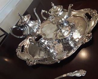 Gorham Chantilly Silverplate 5-Piece Tea Service. $900