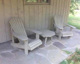 Wood patio set