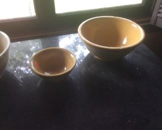 Yellow crock bowls