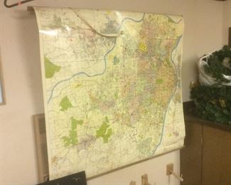 Vintage roll up map of St. Louis 