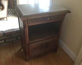 Brittany France matching night stand, marble top