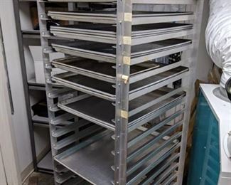 Full Size Aluminum Sheet Pan Rack On Casters