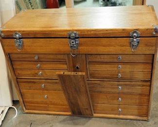 Solid Wood, Felt Lined, 10 Drawer Artist Cabinet W/ Chrome Accents And Handles 19" X 26"' X 12" Blank Canvases, And Art Supplies