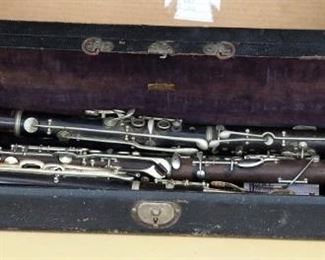 Antique Buffet Clarinets, Qty 3, Including Antique Instrument Case, Marked Made In France