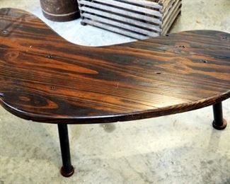 Unique Custom Make Abstract, Comma Shaped Coffee Table, 18" x 45" x 23"