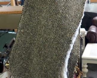 Handmade Herringbone Cashmere Wool Stockings, Qty 3 And Handmade Quilted Stockings