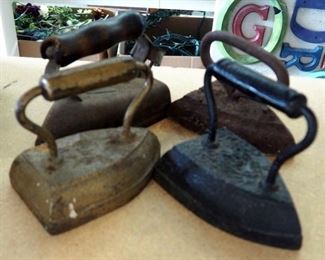 Antique Cast Iron Irons, Qty 4