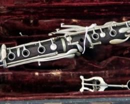 V. Kohler And Sons Alto Clarinet With Ebony Wood And Silver Keys And bell In Original Instrument case
