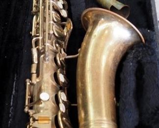 Vintage Brass Vito Alto Saxophone With Mother Of Pearl Keys, Needs Repair With Original Instrument Case