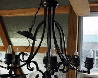 Wrought Iron Style 6 Arm, Candle Style Chandelier
