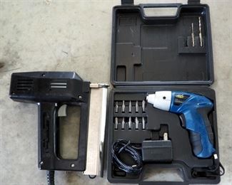 GTV Cordless Screwdriver Includes Charger And Tip Set,And Powerfast Electric Stapler