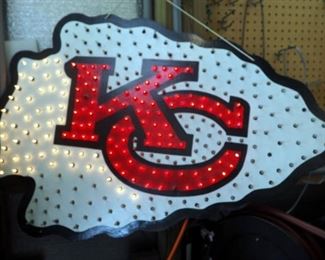 Lighted Chiefs Arrowhead Sign 24" X 36"