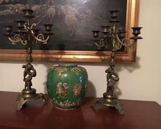 candelabra and painting