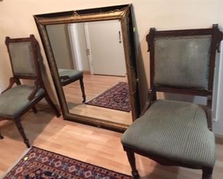 Mirror and side chairs