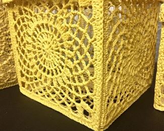 Hand made crochet boxes