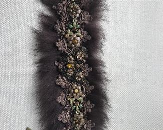 Designer bracelet, beads, fur, enamel, Italy