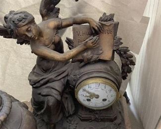 French bronze clock mid XIX century