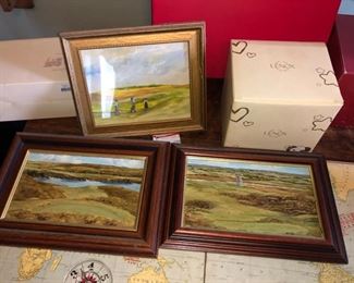 Irish golf courses oil paintings 