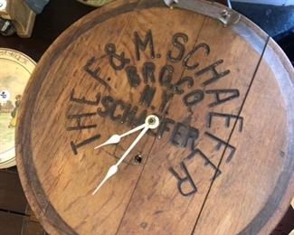 Vintage Schaffer beer barrel clock 