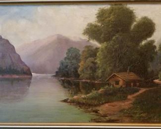 Original Oil Painting Cabin