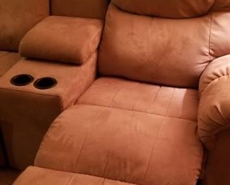 Microfiber Sectional Recliner Example